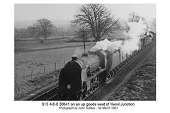 Ex-Southern Railway Class S15 4-6-0 30841 on goods near Yeovil Junction 1 3 63