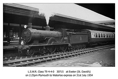 LSWR T9 4-4-0 30715 Exeter 31.7.1954
