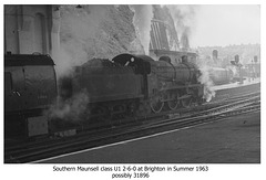 Southern Railway 2-6-0 U1 class at  Brighton in the Summer holidays 1963