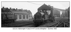 SECR H class 0-6-0T 31518 Brighton summer 1963