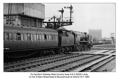 SR West Country class 4-6-2 34029 Lundy at Oxford 19 7 1960