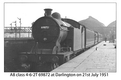 A8 4-6-2T 69872 at Darlington on 21.7.1951