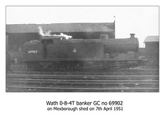Wath Banker - Great Central Railway 0-8-4T - British Railways 69902 - Mexborough  - 7.4.1951