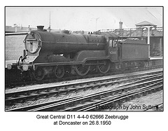 GC 4-4-0 62666 Zeebrugge Doncaster 26 8 1950