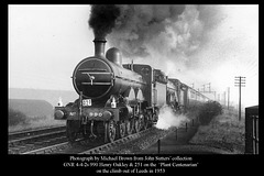 Michael Brown's photo of former GNR 4-4-2s 990 & 521 climbing out of Leeds- 20.9.1953
