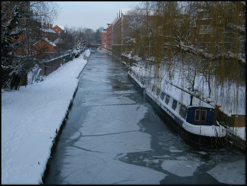 icy canal north of Oxford