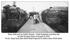 46109 Royal Engineer & 45739 Ulster - Leeds - 30.8.1952