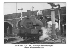 Lancashire & Yorkshire Railway 0-4-0T 51212 Bristol Barrow Lane 7.9.1956