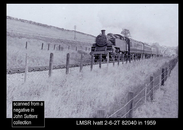 LMSR 2-6-2T 82040 near Radstock in 1959