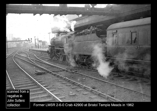 LMSR 2-6-0 42900 Bristol Temple Meads 1962