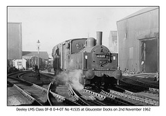 LMS Class 0F B 0-4-0T No 41535 Gloucester Docks 2 11 1962