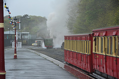 Isle of Man 2013 – Engine № 10 G.H. Wood approaching to be connected to the train