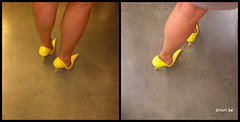 Dernier cricricri..... Escarpins jaunes / Yellow heels.