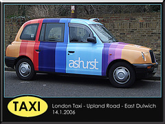 London Taxi in Ashurst vinyl wrap - East Dulwich - London - 14.1.2006