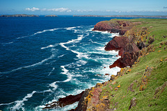 Red Sandstone cliffs and blue seas