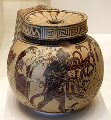 Corinthian Aryballos with Herakles Fighting the Hydra in the Getty Villa, July 2008
