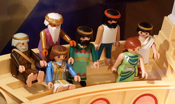Detail of the Spectators in the Playmobil Roman Colosseum Display in  FAO Schwarz, August 2007