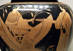 Detail of a Dinos with Triptolemos in the Getty Villa, July 2008