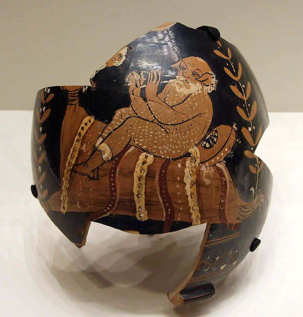 Oil Jar Fragment With a Pappsilenos in the Getty Villa, July 2008