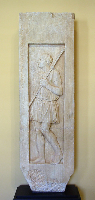 Relief of a Hunter from a Funerary Monument in the Getty Villa, July 2008