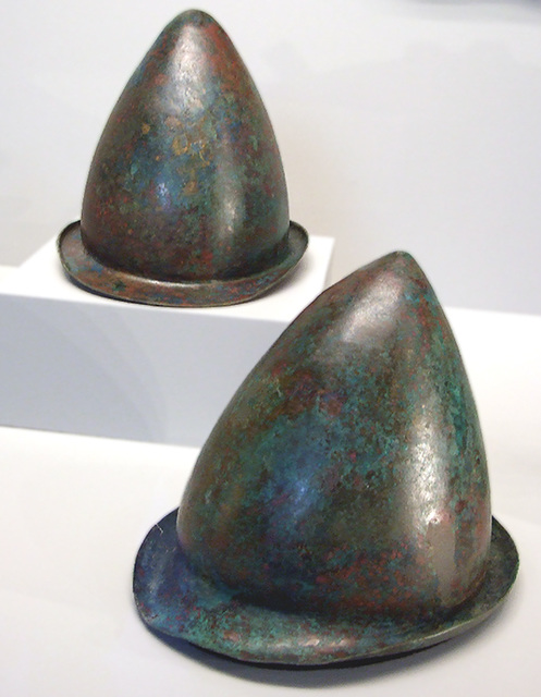 Two South Italian Conical Helmets in the Getty Villa, July 2008
