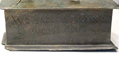 Detail of the Inscription on the Statuette of Mars Cobannus in the Getty Villa, July 2008