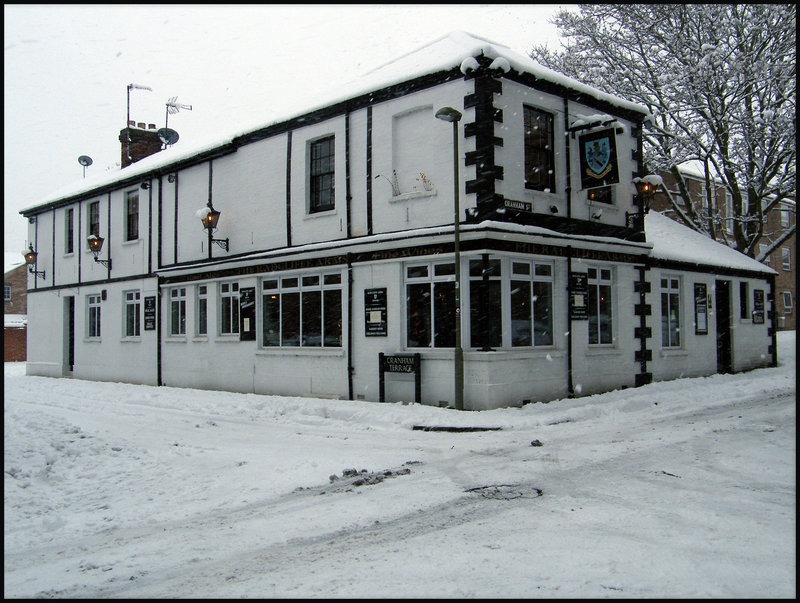 snow at the Radcliffe Arms