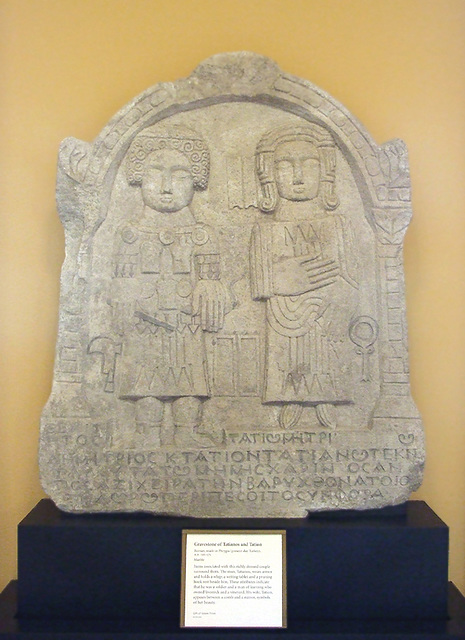 Gravestone of Tatianos and Tation in the Getty Villa, July 2008