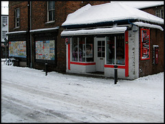 City Barber in the snow