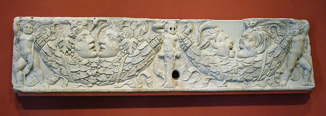 Panel of a Garland Sarcophagus in the Getty Villa, July 2008