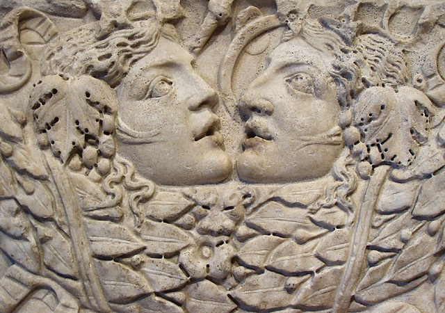 Detail of a Panel of a Garland Sarcophagus in the Getty Villa, July 2008