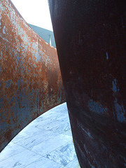 Detail of Toqued Ellipse IV by Richard Serra in the Museum of Modern Art, July 2007