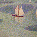 Detail of Port-en-Bessin: Entrance to the Harbor by Seurat in the Museum of Modern Art, July 2007