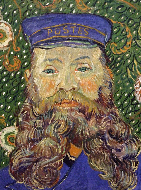 Detail of the Portrait of Joseph Roulin by Van Gogh in the Museum of Modern Art, July 2007