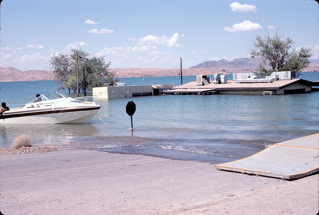Sunken ranger station, Lake Mead