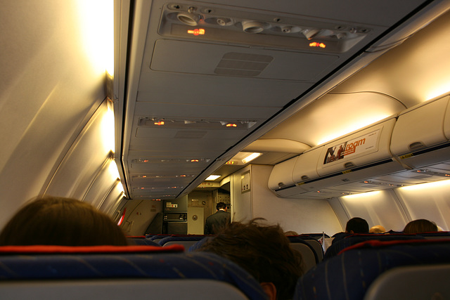 Cabin interior of Ryanair Boeing 737-800, EI-CSS