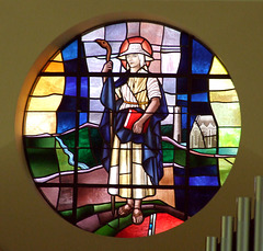 Stained Glass Roundel in St. Brighid of Ireland Church in Stamford, November 2010