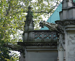 Detail of the Gargoyles on the Neo-Gothic Mausoleum in Woodlawn Cemetery, August 2008