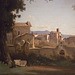 Detail of View from the Farnese Gardens, Rome by Corot in the Phillips Collection, January 2011