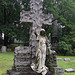 Large Cross with Mourner Grave Monument in Woodlawn Cemetery, August 2008