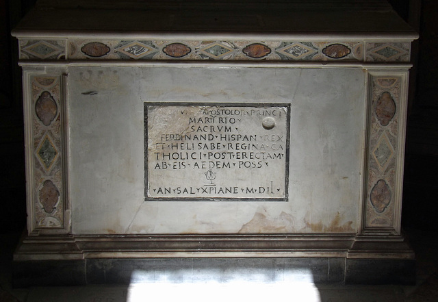 Detail of the Altar inside the Lower Level of Bramante's Tempietto in Rome, June 2012