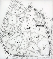 Map of Calvary Cemetery, March 2008