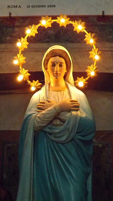 Statue of Mary in the Church of St. Dorothy in Trastevere in Rome, June 2012