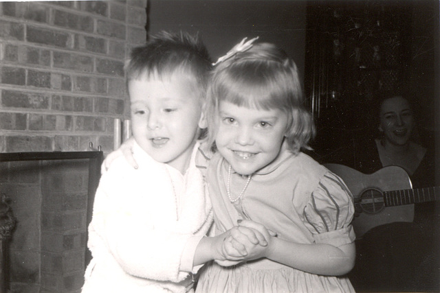 Last tango in Skokie. Neighbor, Kevin, and my sister, Karen. c. 1953. Submitted to the VPTP for the theme, GOTTA DANCE!