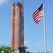 Jones Beach Water Tower Under Renovation with Flag, July 2010