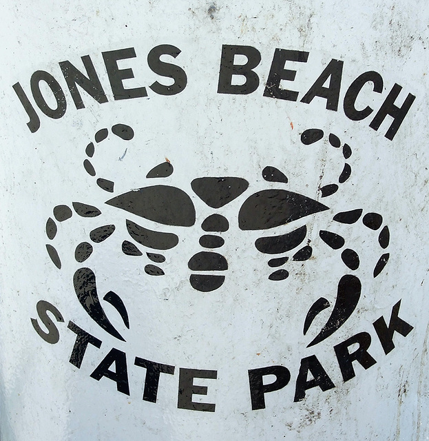 Detail of one of the Crab Garbage Cans in Jones Beach, July 2010