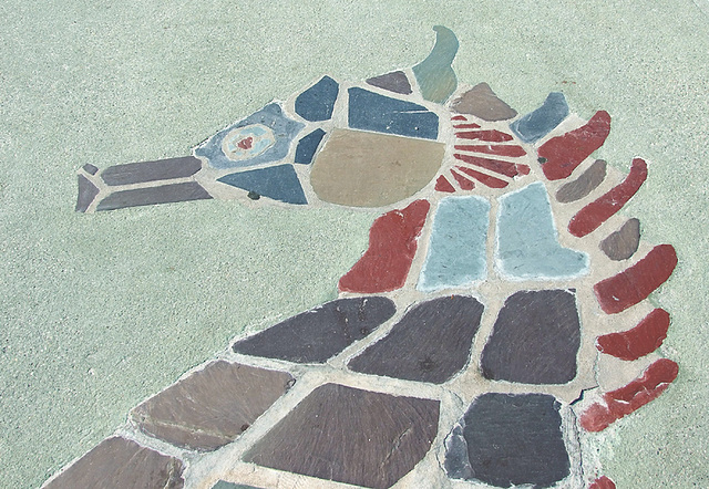 Detail of one of the Seahorse Pavements in Jones Beach, July 2010