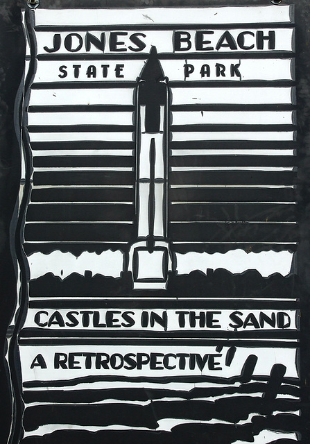Sign for the Castles in the Sand Exhibit in the East Bath House in Jones Beach, July 2010