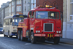 Isle of Man 2013 – Scammell Crusador with a 1978 Leyland Leopard bus on tow
