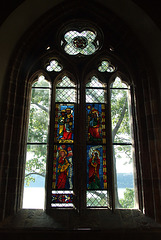 Gothic Stained Glass Panels in the Cloisters, Sept. 2007
